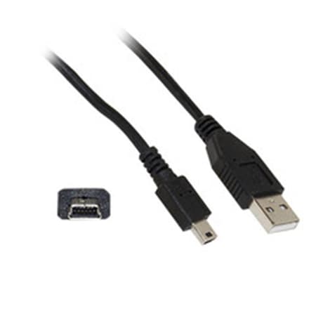 Cable Wholesale Mini USB 2.0 Cable- Black- Type A Male to 5 Pin Mini-B Male- 10 foot 10UM-02110BK